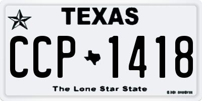 TX license plate CCP1418