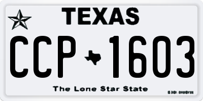 TX license plate CCP1603
