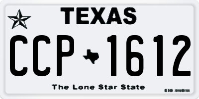 TX license plate CCP1612