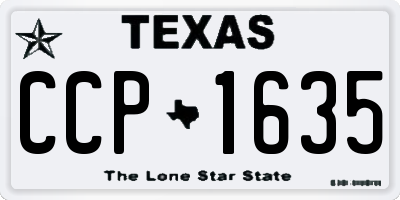 TX license plate CCP1635