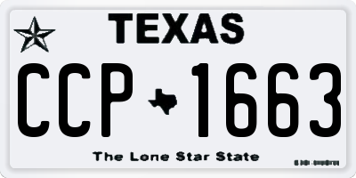 TX license plate CCP1663