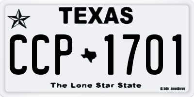 TX license plate CCP1701