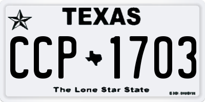 TX license plate CCP1703