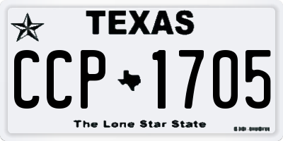 TX license plate CCP1705