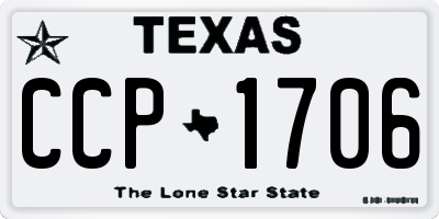 TX license plate CCP1706