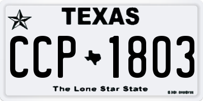 TX license plate CCP1803