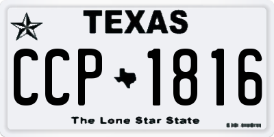 TX license plate CCP1816