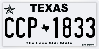 TX license plate CCP1833