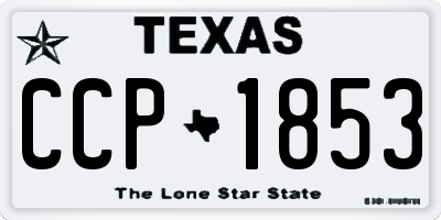 TX license plate CCP1853