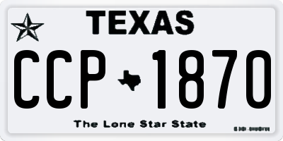TX license plate CCP1870