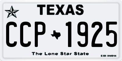 TX license plate CCP1925