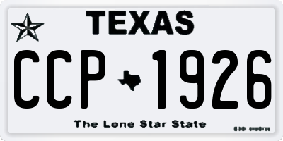 TX license plate CCP1926