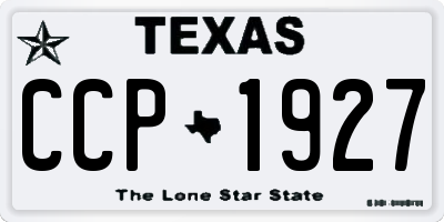 TX license plate CCP1927