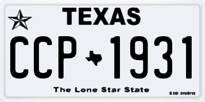 TX license plate CCP1931