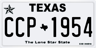 TX license plate CCP1954