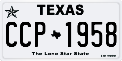 TX license plate CCP1958