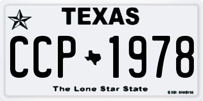 TX license plate CCP1978