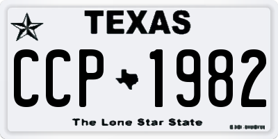 TX license plate CCP1982
