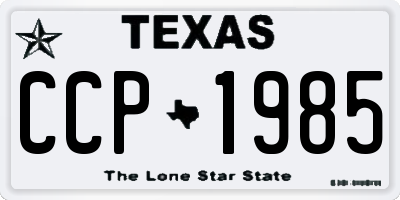 TX license plate CCP1985
