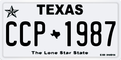 TX license plate CCP1987