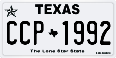 TX license plate CCP1992