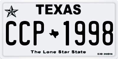 TX license plate CCP1998
