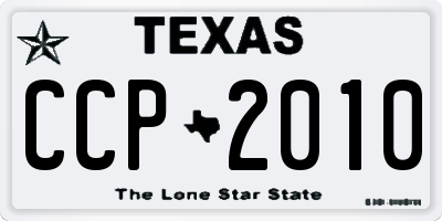 TX license plate CCP2010