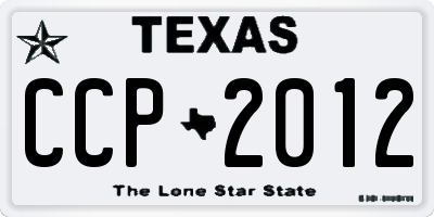 TX license plate CCP2012
