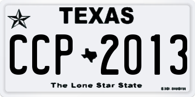 TX license plate CCP2013