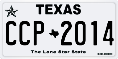 TX license plate CCP2014