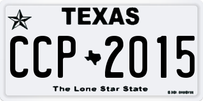 TX license plate CCP2015
