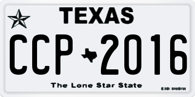 TX license plate CCP2016