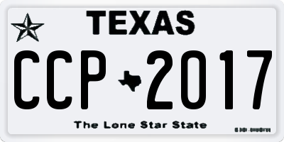 TX license plate CCP2017