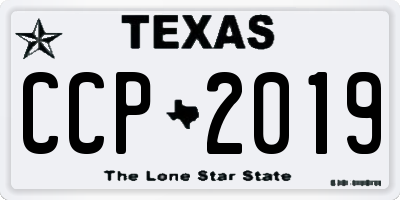 TX license plate CCP2019