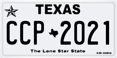 TX license plate CCP2021