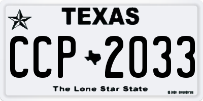 TX license plate CCP2033