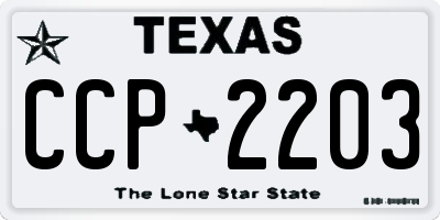 TX license plate CCP2203