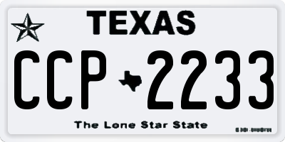 TX license plate CCP2233
