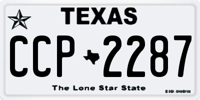 TX license plate CCP2287