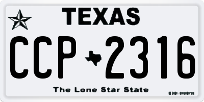 TX license plate CCP2316