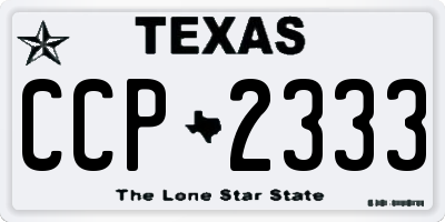 TX license plate CCP2333
