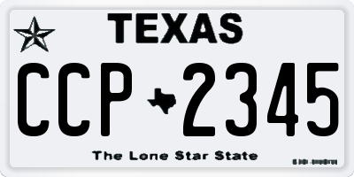 TX license plate CCP2345