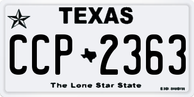TX license plate CCP2363