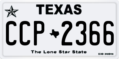 TX license plate CCP2366