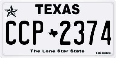 TX license plate CCP2374