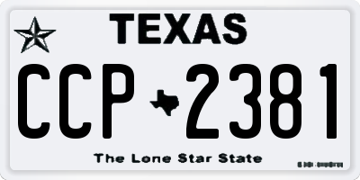 TX license plate CCP2381