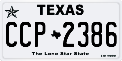 TX license plate CCP2386