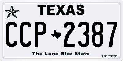TX license plate CCP2387