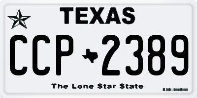 TX license plate CCP2389