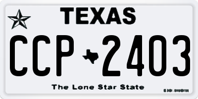 TX license plate CCP2403